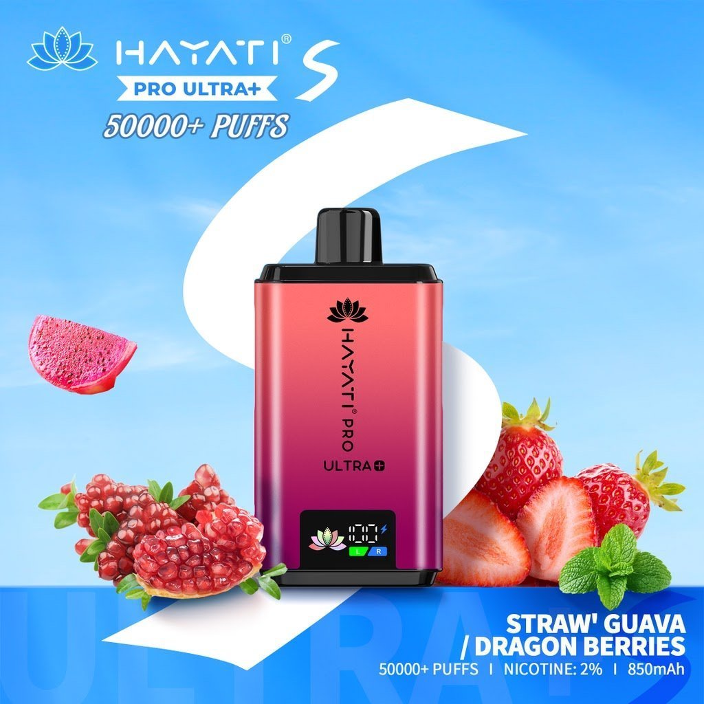 Buy Hayati Pro Ultra Plus S 50K Prefilled Pod Vape Kit hi - Straw Guava / Dragon Berries