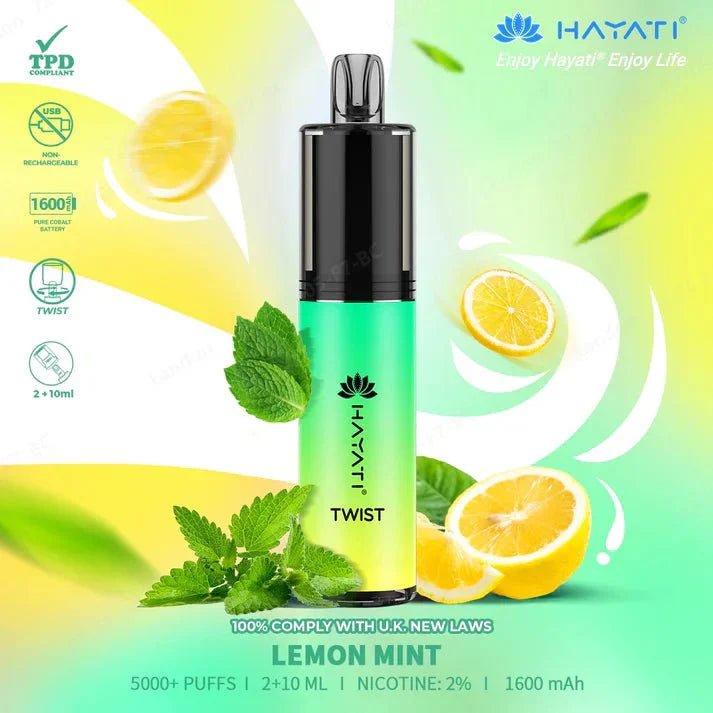 Buy Hayati Twist 5000 Puffs Vape Pod Kit Box of 5 - Lemon Mint