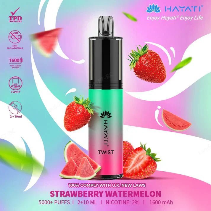 Buy Hayati Twist 5000 Puffs Vape Pod Kit Box of 5 - Strawberry Watermelon