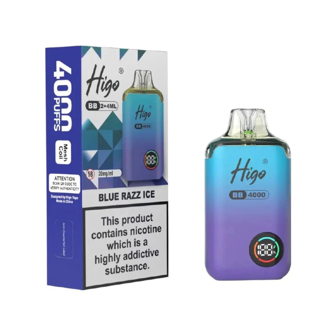 Buy Higo BB 4000 Vape Kit Box of 10 - Blue Razz Ice