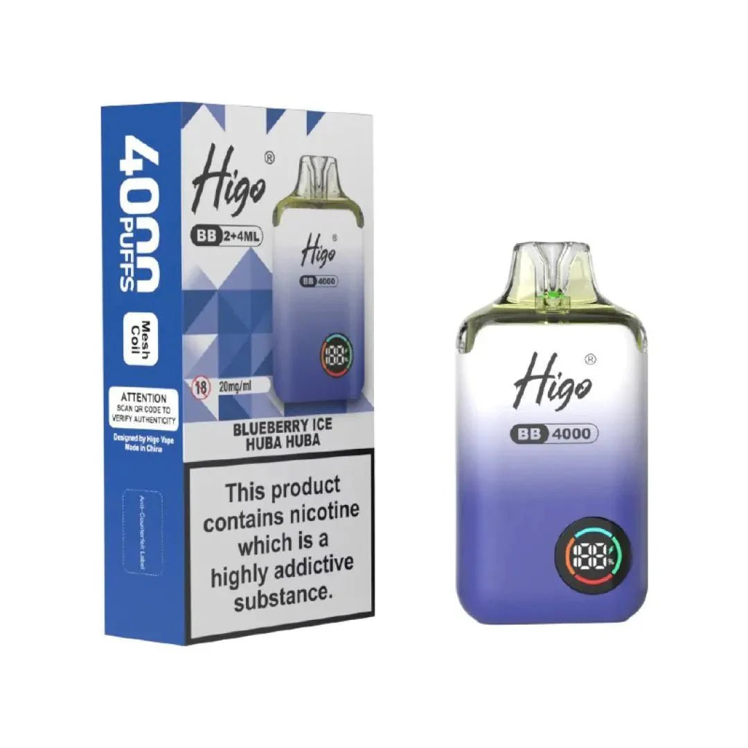 Buy Higo BB 4000 Vape Kit Box of 10 - Blueberry Ice Huba Buba