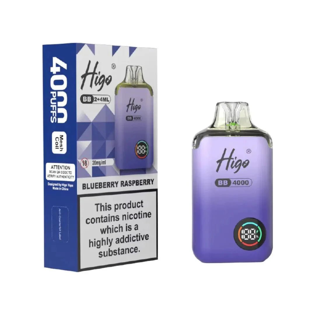 Buy Higo BB 4000 Vape Kit Box of 10 - Blueberry Raspberry