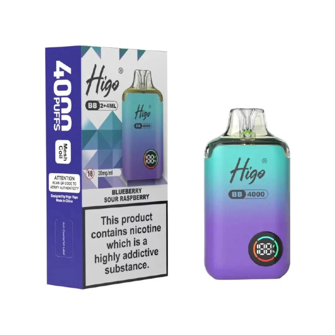 Buy Higo BB 4000 Vape Kit Box of 10 - Blueberry Sour Raspberry