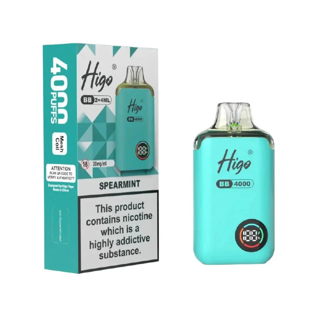 Buy Higo BB 4000 Vape Kit Box of 10 - Spearmint