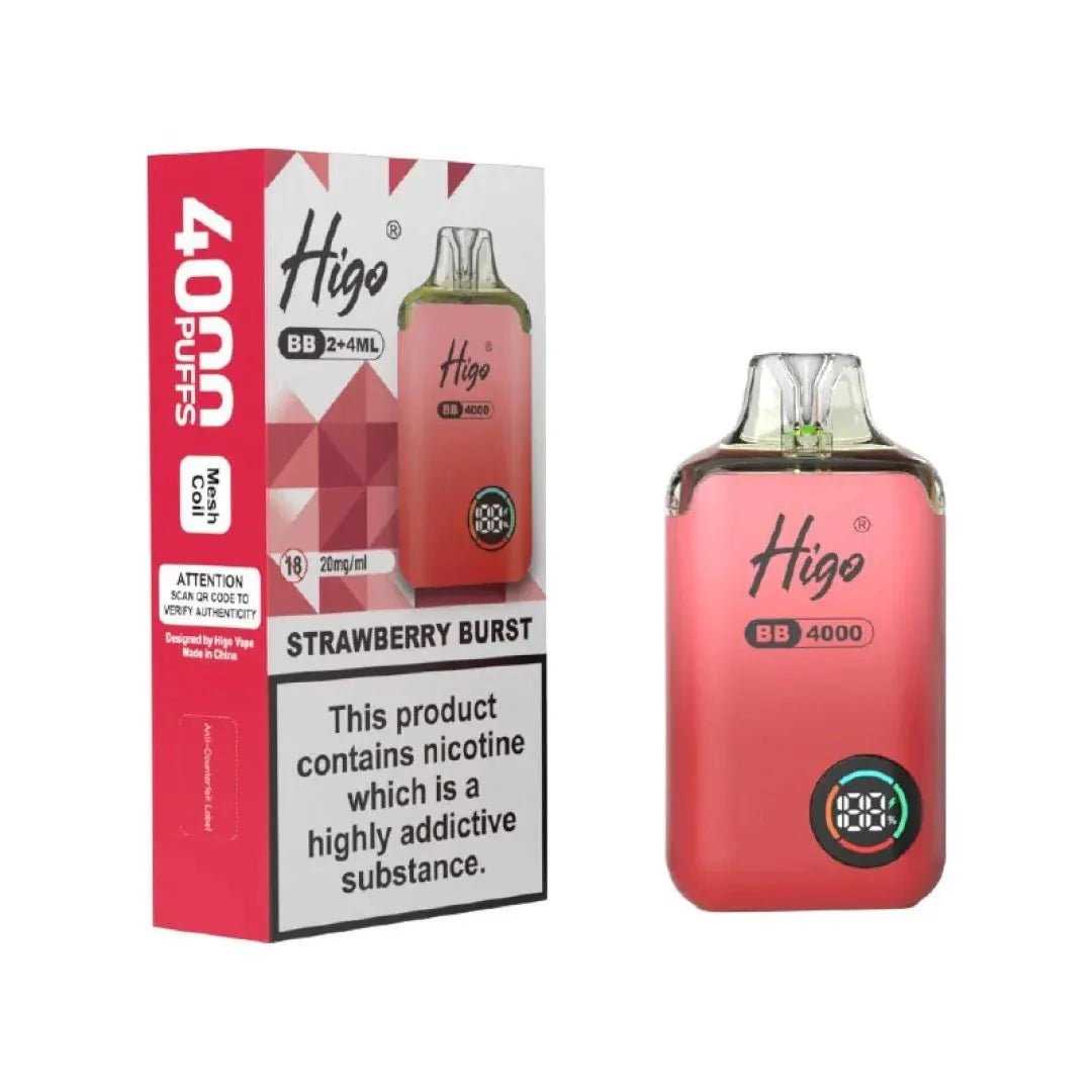 Buy Higo BB 4000 Vape Kit Box of 10 - Strawberry Burst