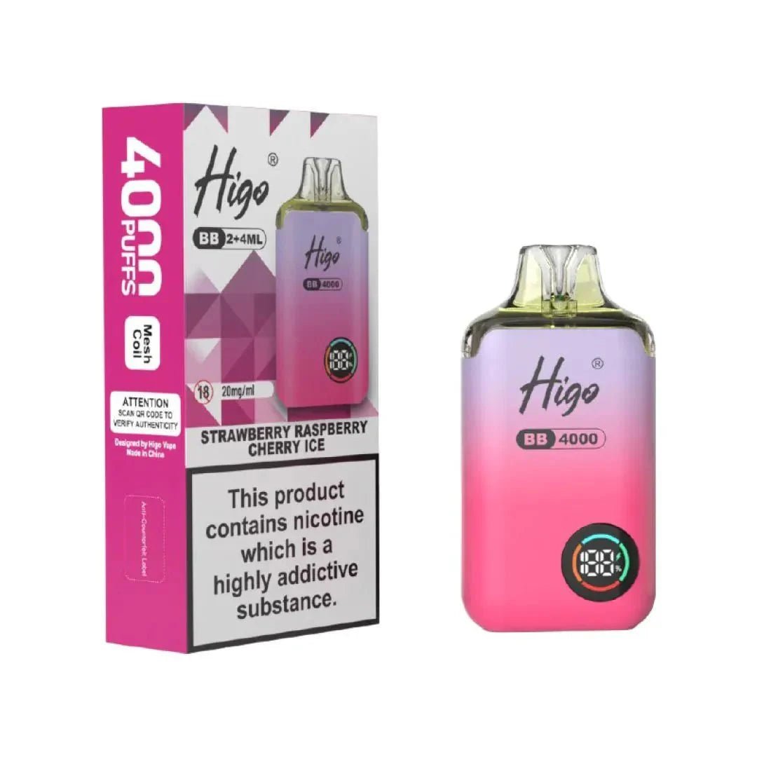 Buy Higo BB 4000 Vape Kit Box of 10 - Strawberry Raspberry Cherry Ice