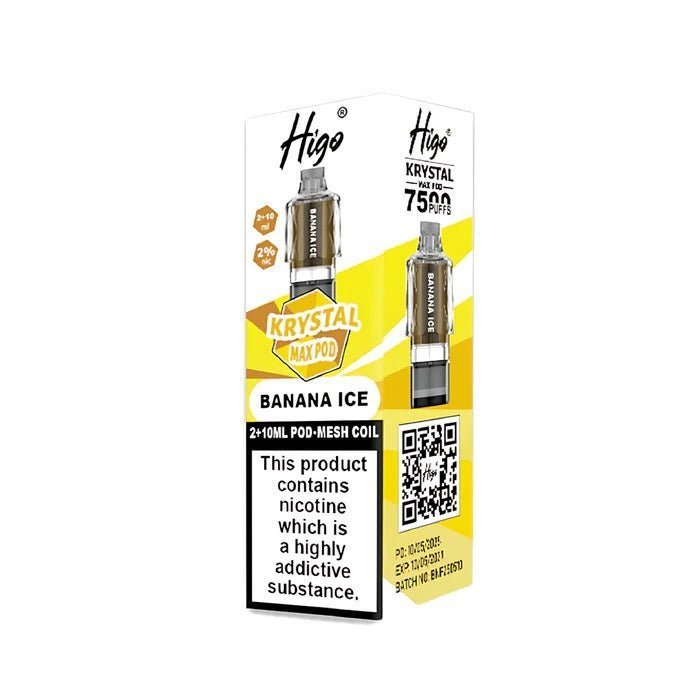 Buy Higo Krystal Max 7500 Prefilled Pods Pack of 5 - Banana Ice