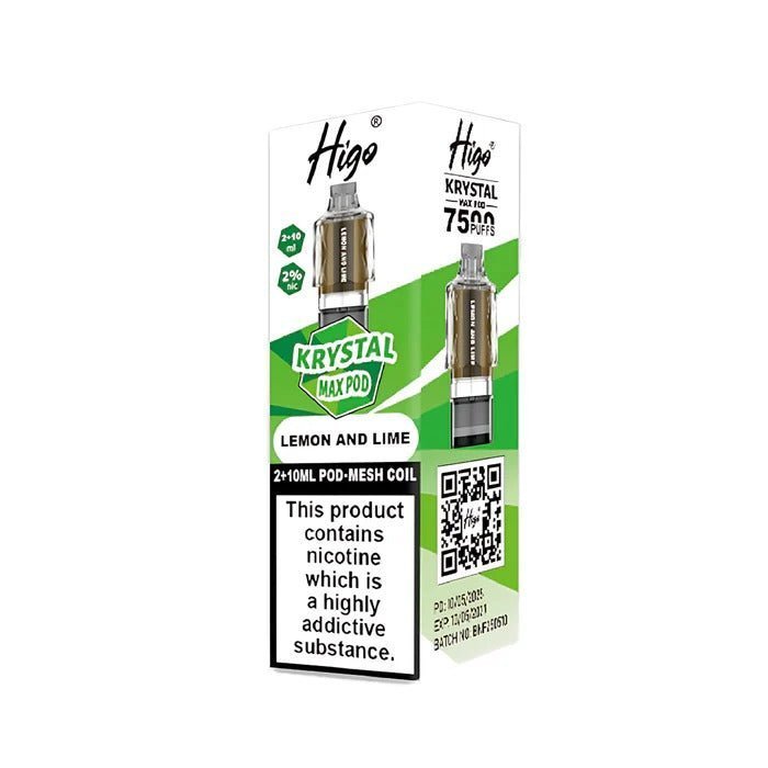 Buy Higo Krystal Max 7500 Prefilled Pods Pack of 5 - Lemon & Lime