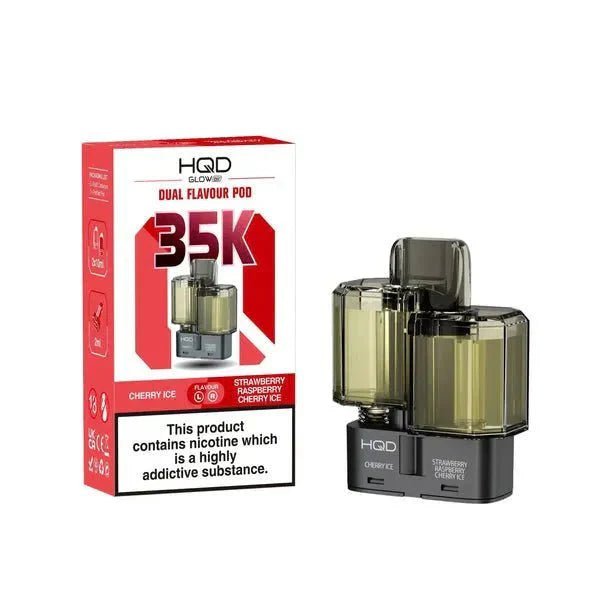 Buy HQD Glow Air 35K Prefilled Pods - Cherry Ice/Strawberry Raspberry Cherry Ice