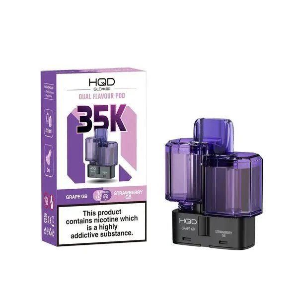 Buy HQD Glow Air 35K Prefilled Pods - Grape GB/Strawberry GB