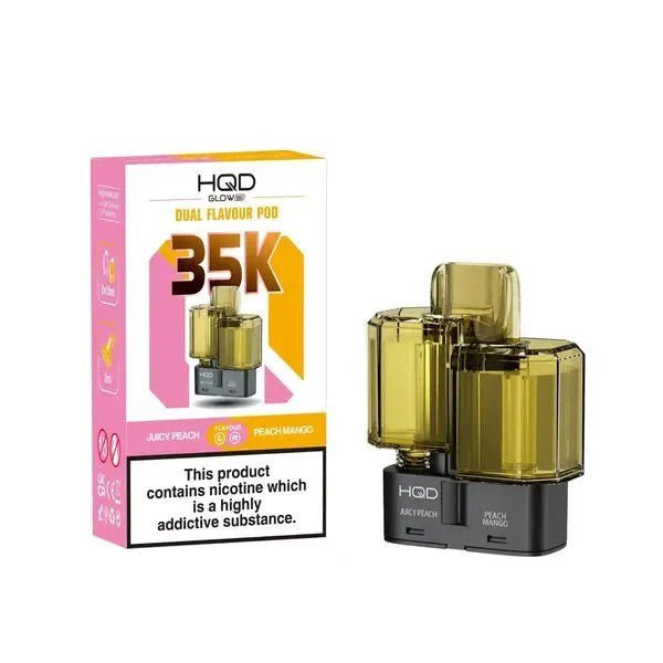 Buy HQD Glow Air 35K Prefilled Pods - Juicy Peach/Peach Mango Ice