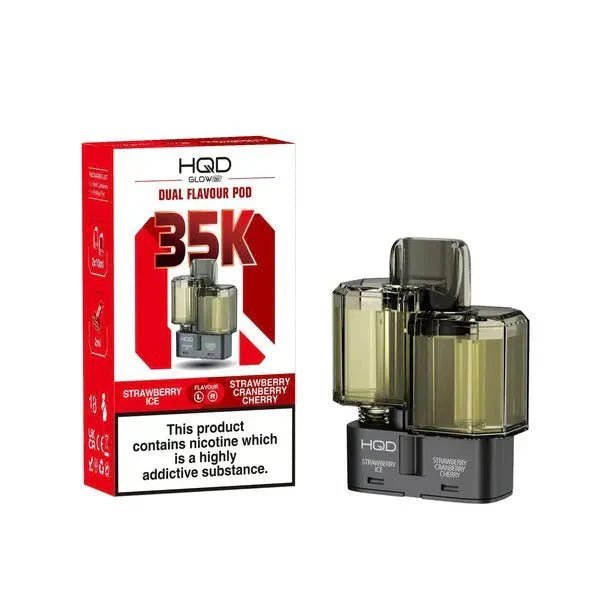 Buy HQD Glow Air 35K Prefilled Pods - Strawberry Ice/Strawberry Cherry Cranberry
