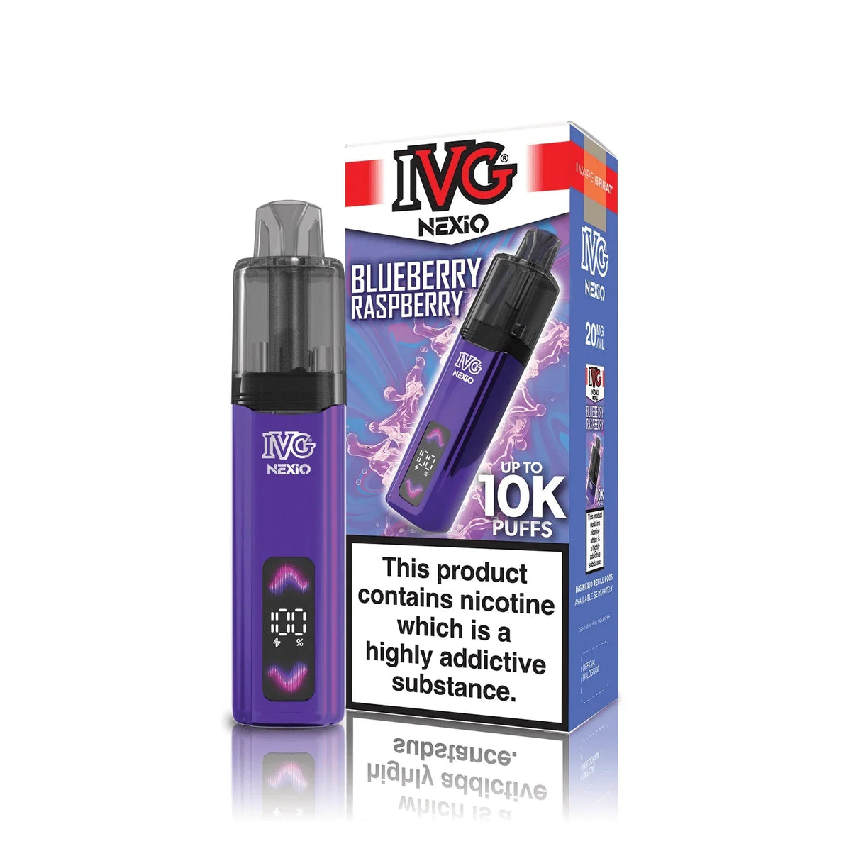 Buy IVG Nexio 10k Pod Vape Kit Box of 5 - Blueberry Watermelon Cherry