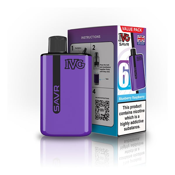 Buy IVG SAVR 3000 Prefilled Pod Vape Kit - Blueberry Raspberry