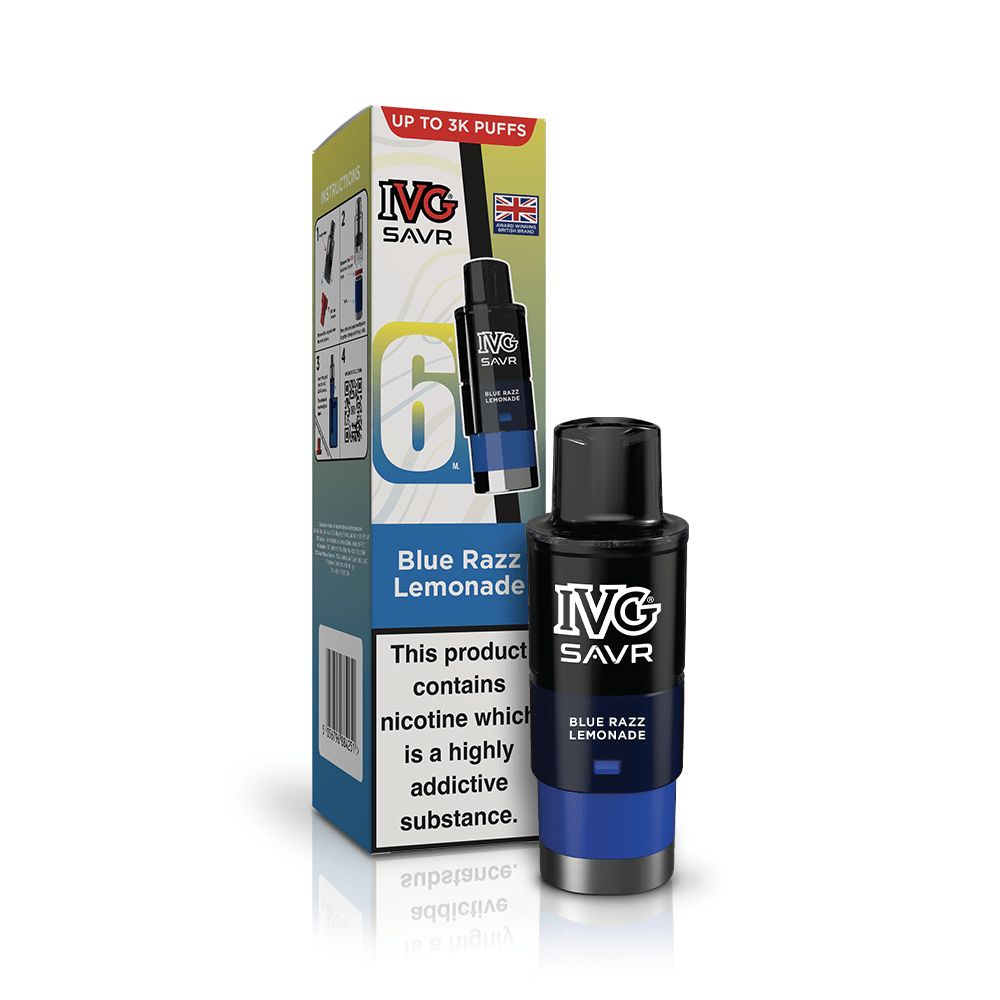 Buy IVG SAVR 3000 Replacement Pods - Blue Razz Lemonade