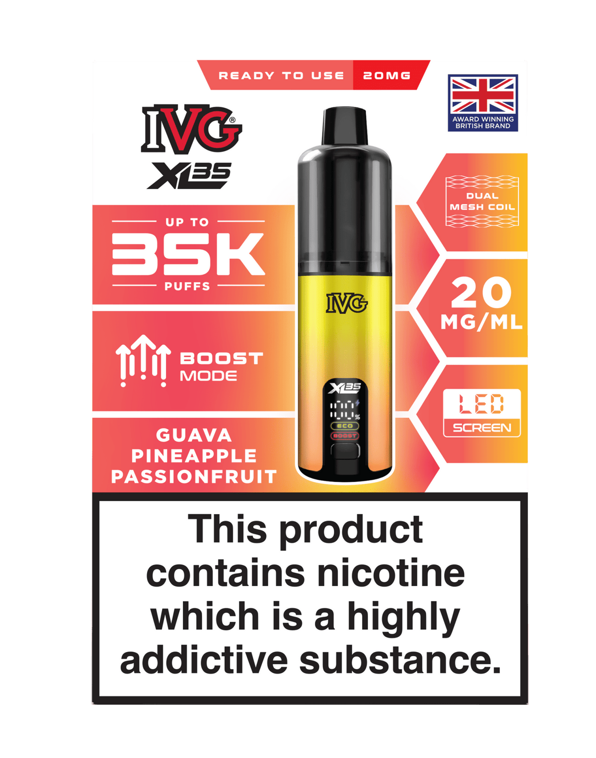Buy IVG XL 35K Prefilled Pod Vape - Guava Pineapple Passionfruit