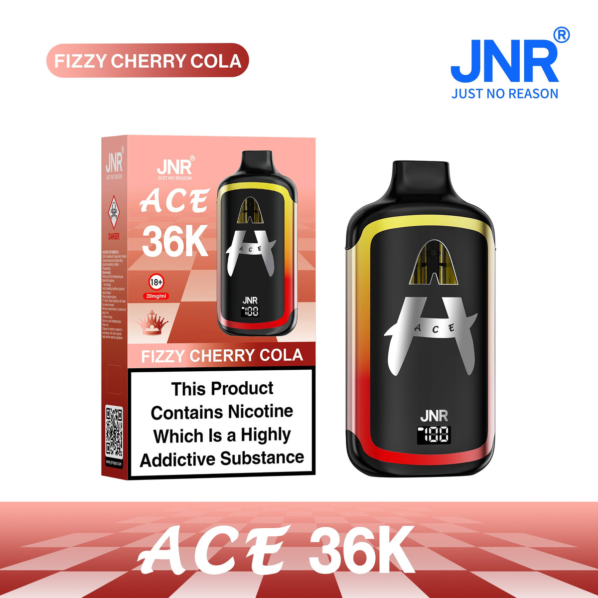 Buy JNR ACE 36k Prefilled Vape Kit Pack of 5 - Fizzy Cherry Cola