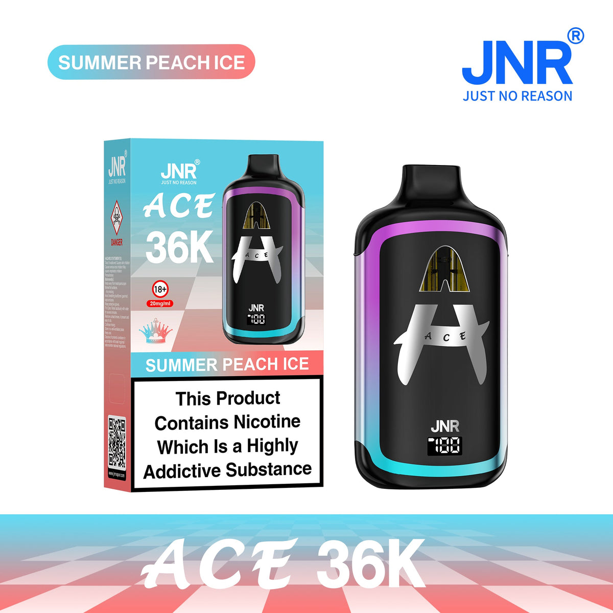 Buy JNR ACE 36k Prefilled Vape Kit Pack of 5 - Strawberry Watermelon Ice