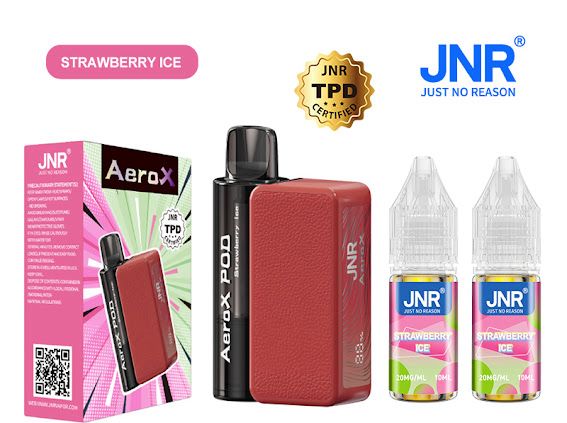 Buy JNR AeroX 32000 Prefilled Pod Vape (BOX OF 5) - Strawberry Ice