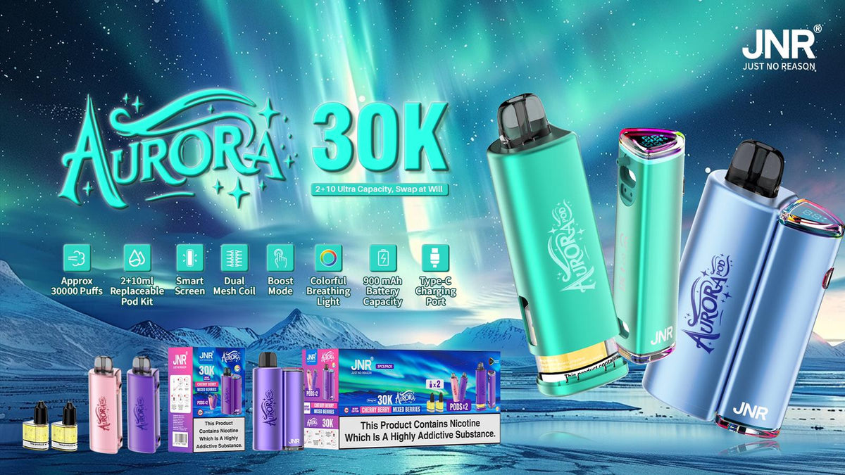 Buy JNR Aurora 30k Puffs Prefilled Pod Vape Kit - (BOX OF 5) - Watermelon Ice / Watermelon Bubble Gum