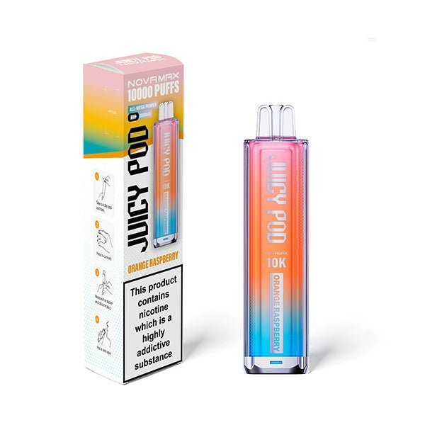Buy Juicy Pod Novamax 10k Vape Kit - (BOX OF 5) - Raspberry Orange