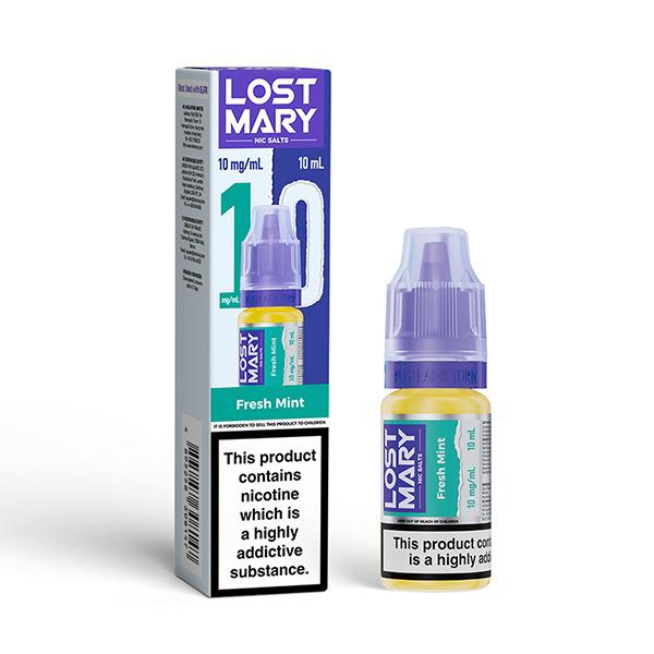 Buy Lost Mary Nic Salt 10ml E - Liquid Box of 10 - Fresh Mint