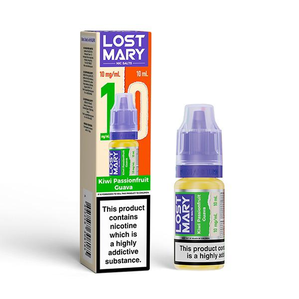 Buy Lost Mary Nic Salt 10ml E - Liquid Box of 10 - Kiwi Passionfruit Guava