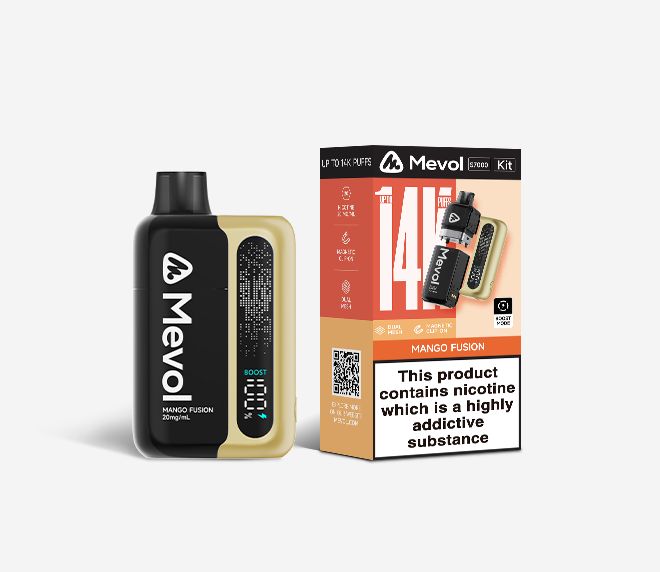 Buy Mevol S7000 Prefilled Pod Kit - 14k Puffs Box of 5 - Mango Fusion