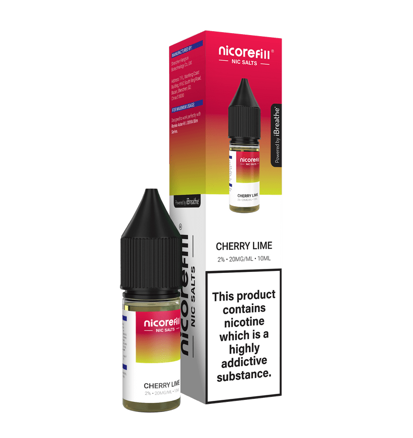 Buy Nicorefill Nic Salt 10ml E - Liquid Box of 10 - Cherry Lime