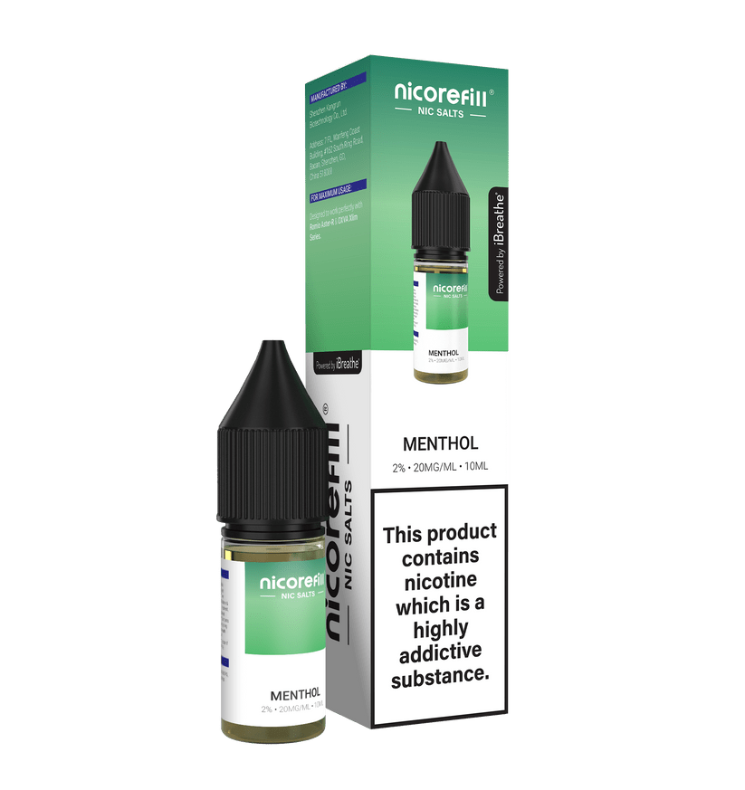 Buy Nicorefill Nic Salt 10ml E - Liquid Box of 10 - Menthol