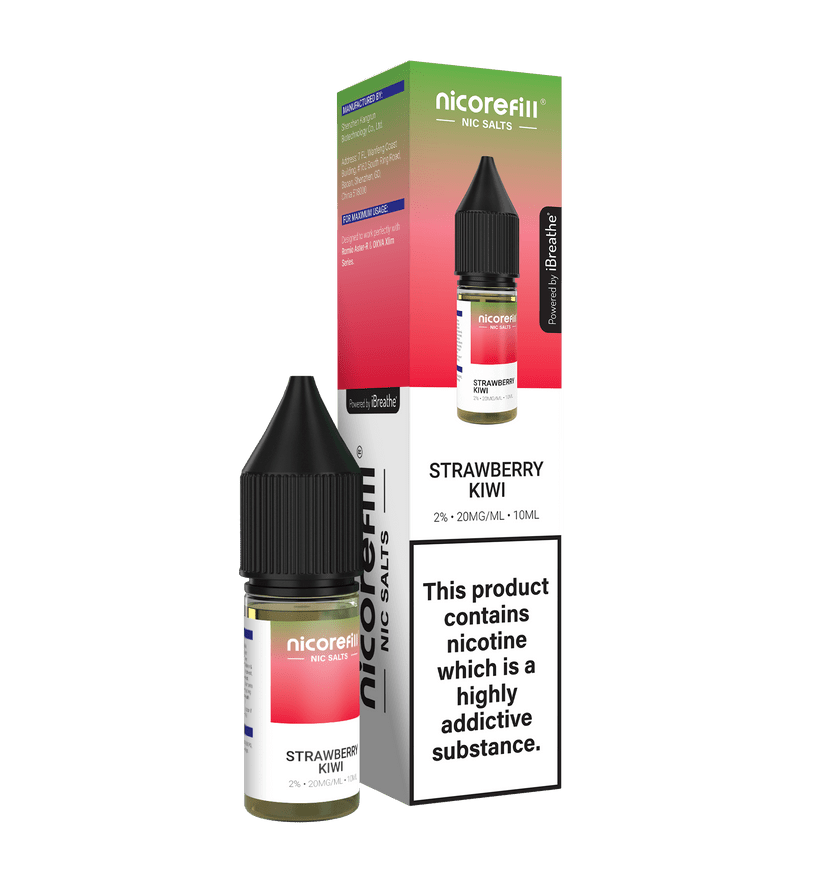 Buy Nicorefill Nic Salt 10ml E - Liquid Box of 10 - Strawberry Kiwi