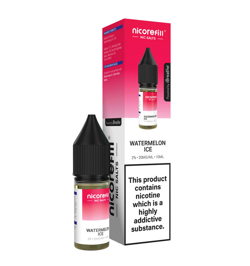 Buy Nicorefill Nic Salt 10ml E - Liquid Box of 10 - Watermelon Ice
