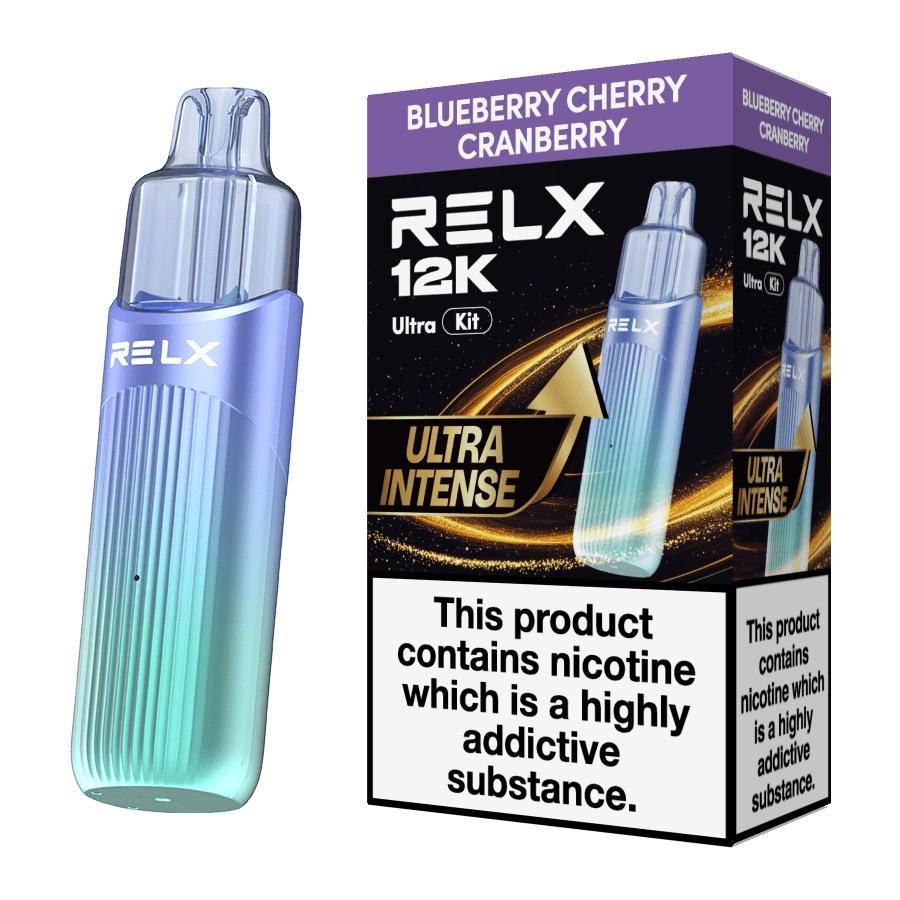 Buy Relx 12k Ultra Pod Vape Kit Box of 5 - Blueberry Cherry Cranberry
