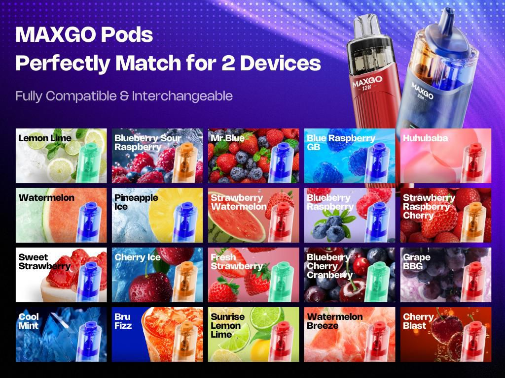 Buy Relx Maxgo 33k & 12k Replacement Pods Pack of 5 - Blue Sour Raspberry