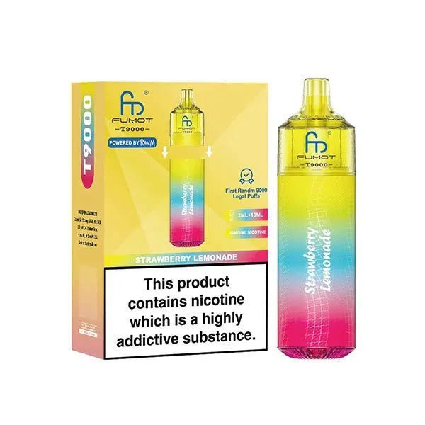Buy R&M Fumot T9000 Prefilled Vape Pack of 5 - Strawberry Lemonade