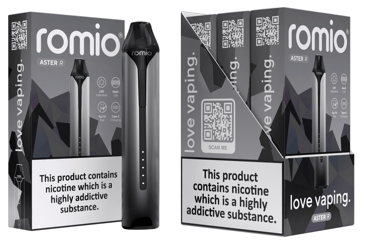 Buy Romio Aster R Refillable Pod Vape Kit - Cosmic Black