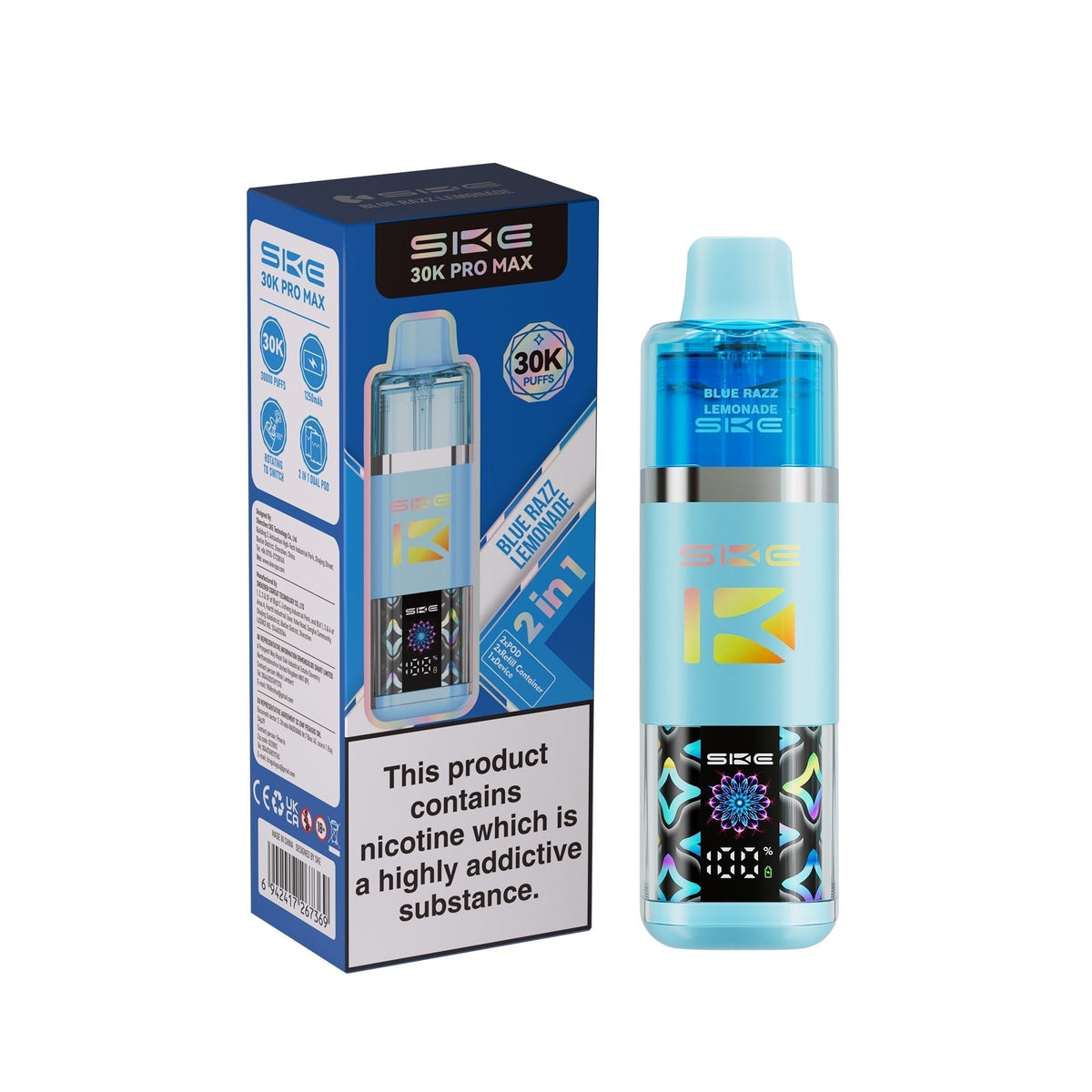 Buy SKE 30k Pro Max Vape Box of 5 - Blue Razz Lemonade