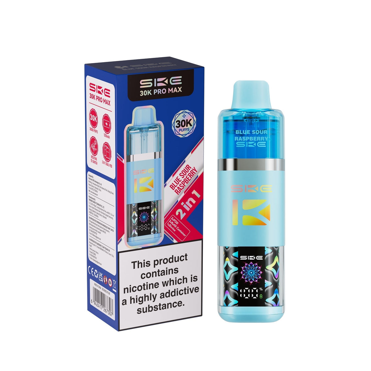 Buy SKE 30k Pro Max Vape Box of 5 - Blue Sour Raspberry