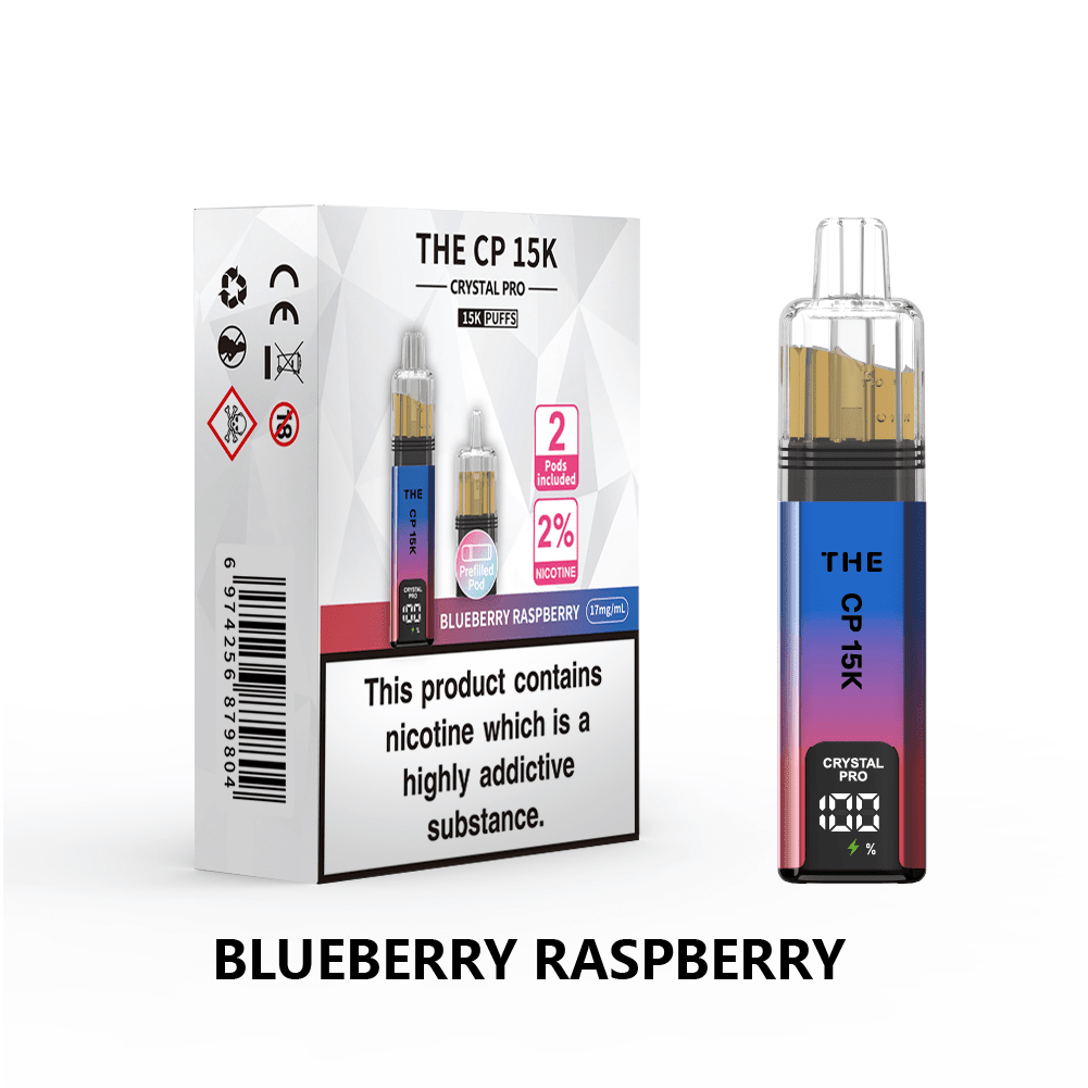 Buy The Crystal Pro CP 15k Prefilled Pod Vape Box of 5 - Blueberry Raspberry