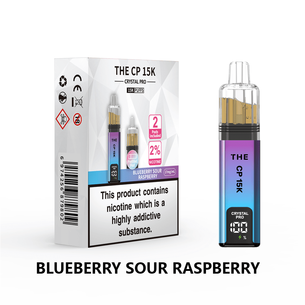 Buy The Crystal Pro CP 15k Prefilled Pod Vape Box of 5 - Blueberry Sour Raspberry