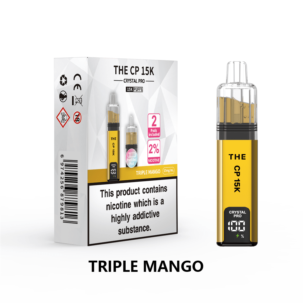 Buy The Crystal Pro CP 15k Prefilled Pod Vape Box of 5 - Triple Mango