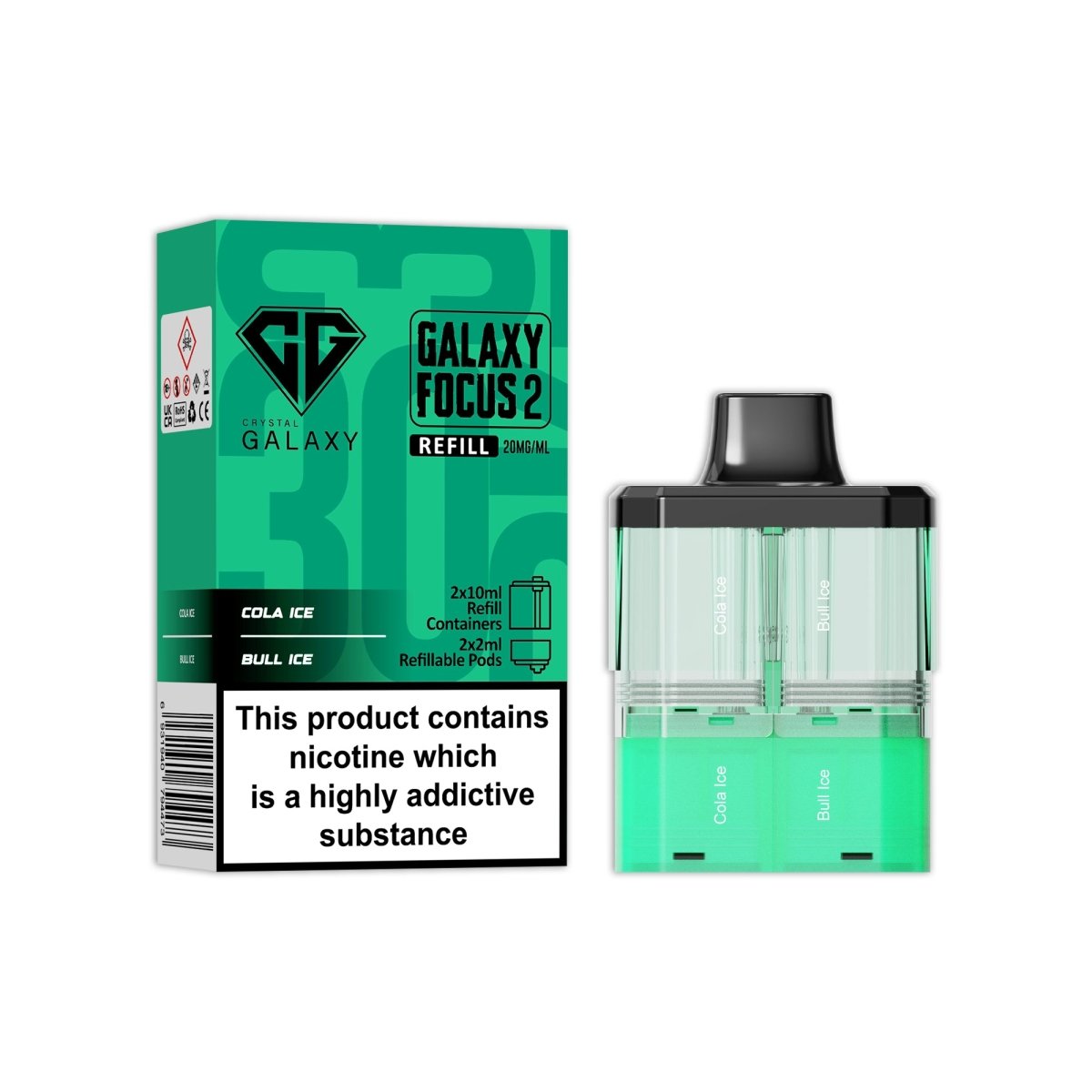 Buy Crystal Galaxy Focus 2 Replacement Pods - Cola Ice / Bull Ice