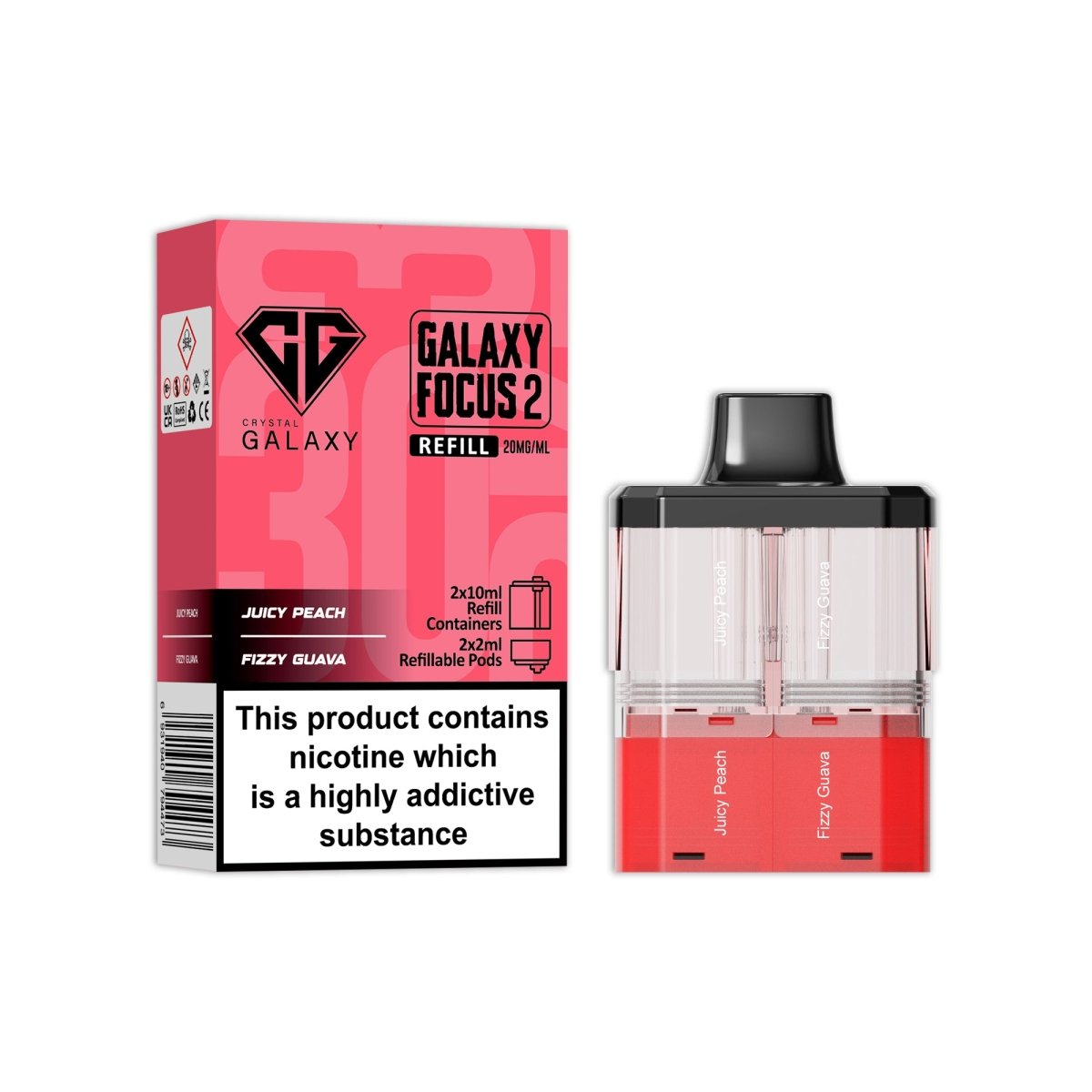 Buy Crystal Galaxy Focus 2 Replacement Pods - Juicy Peach / Fizzy Guava