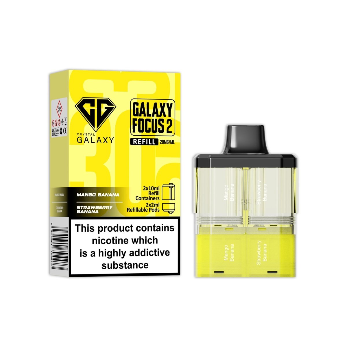 Buy Crystal Galaxy Focus 2 Replacement Pods - Mango Banana / Strawberry Banana