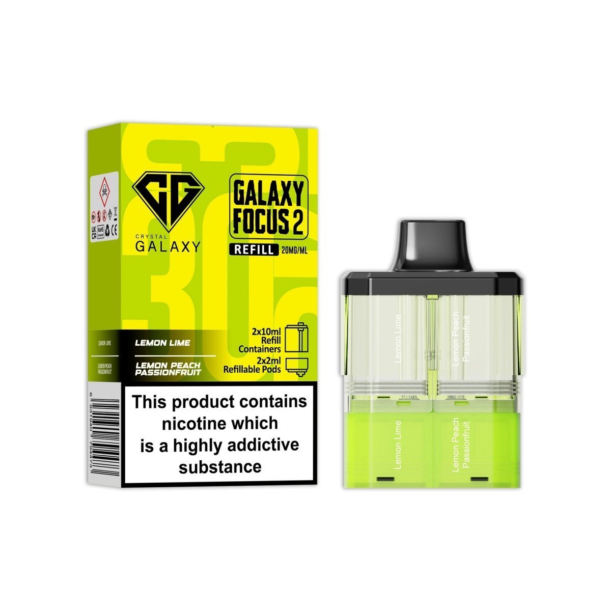 Buy Crystal Galaxy Focus 2 Replacement Pods - Lemon Lime / Lemon Passion Fruit