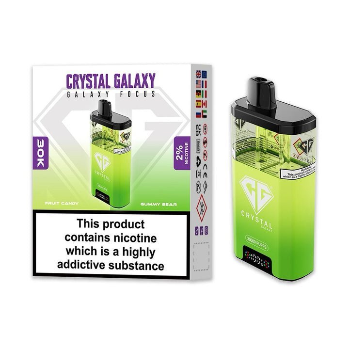 Buy Crystal Galaxy Focus 30k Disposable Vape Pack of 5 - Fruit Candy & Gummy Bear