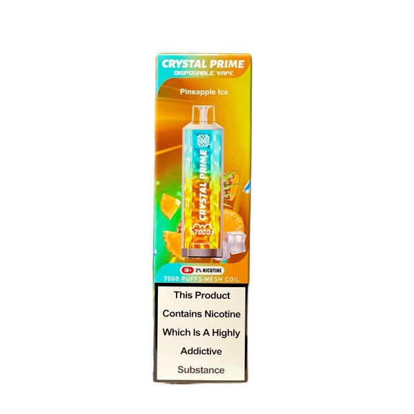 Buy Crystal Prime 7000 Puffs Disposable Vape Box of 10 - Pineapple Ice