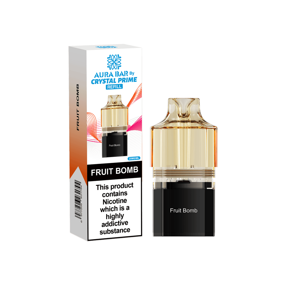 Buy Crystal Prime Aura Bar 10k Replacement Pods Box of 5 - Fruit Bomb