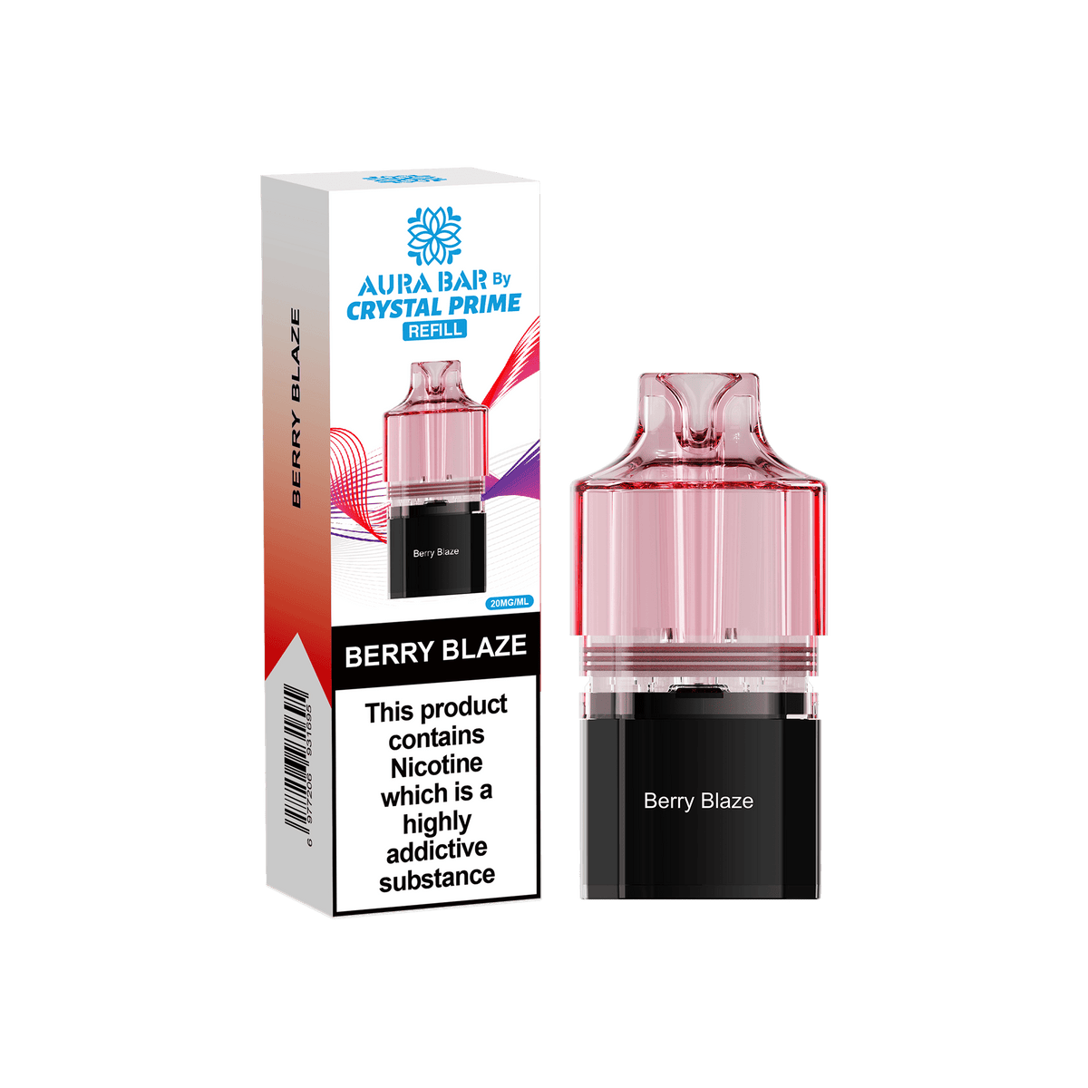 Buy Crystal Prime Aura Bar 10k Replacement Pods Box of 5 - Berry Blaze