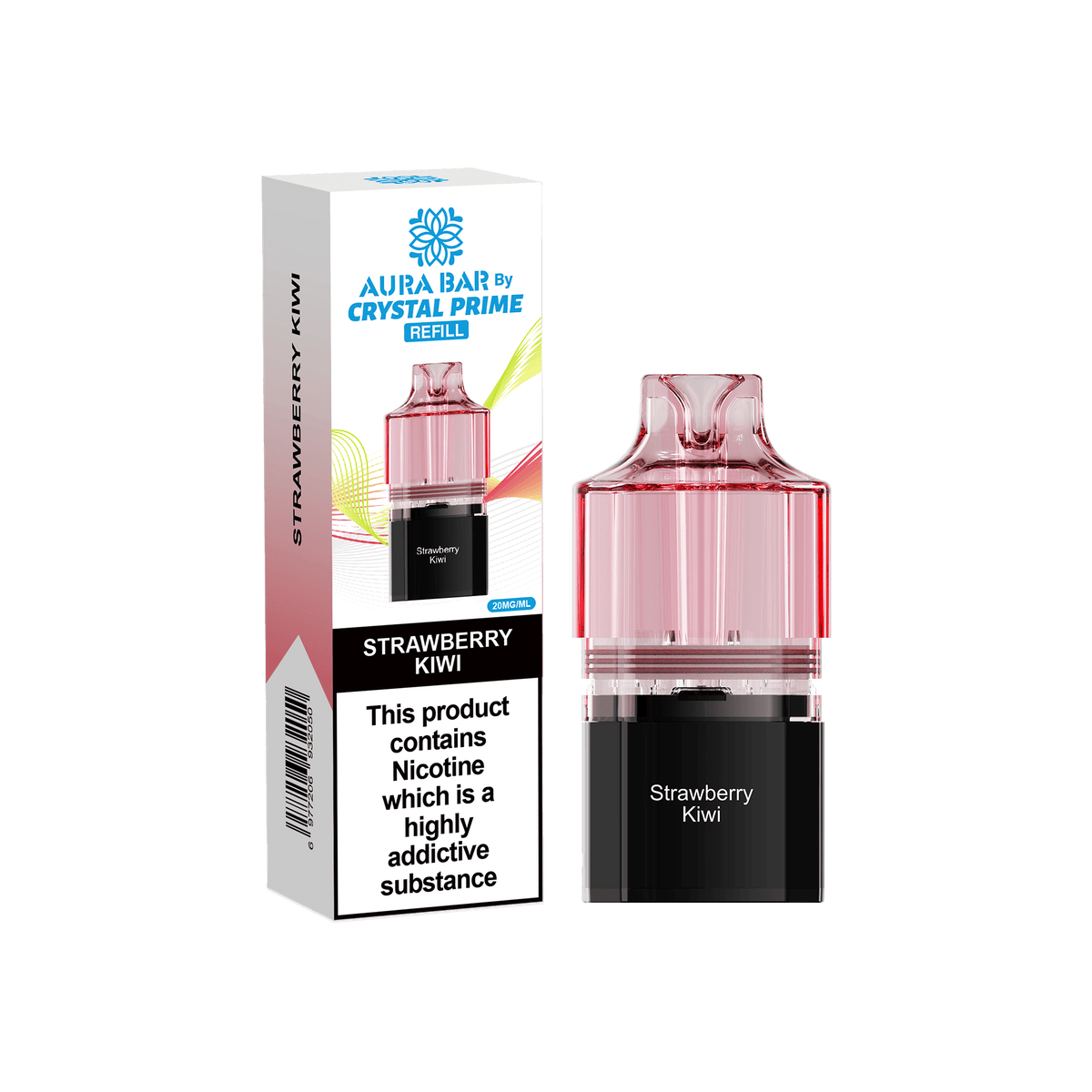 Buy Crystal Prime Aura Bar 10k Replacement Pods Box of 5 - Strawberry Kiwi